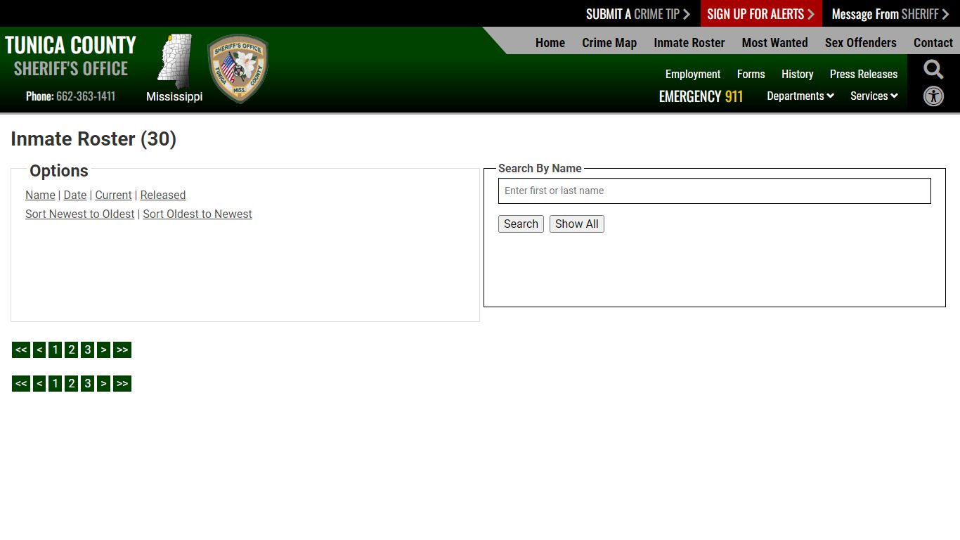 Inmate Roster - Tunica County Sheriff's Office